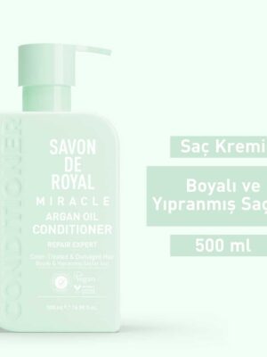 Miracle Argan Yağı İçeren – Boyalı & Yıpranmış Saçlar İçin Onarım Uzmanı Saç Kremi 500 ml