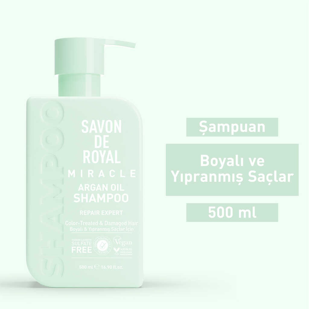 Miracle Argan Yağı İçeren - Boyalı & Yıpranmış Saçlar İçin Onarım Uzmanı Şampuan 500 ml - Görsel 2