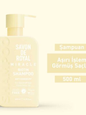 Miracle Biotin İçeren – Aşırı İşlem Görmüş Saçlar İçin Onarım Etkili Şampuan 500 ml