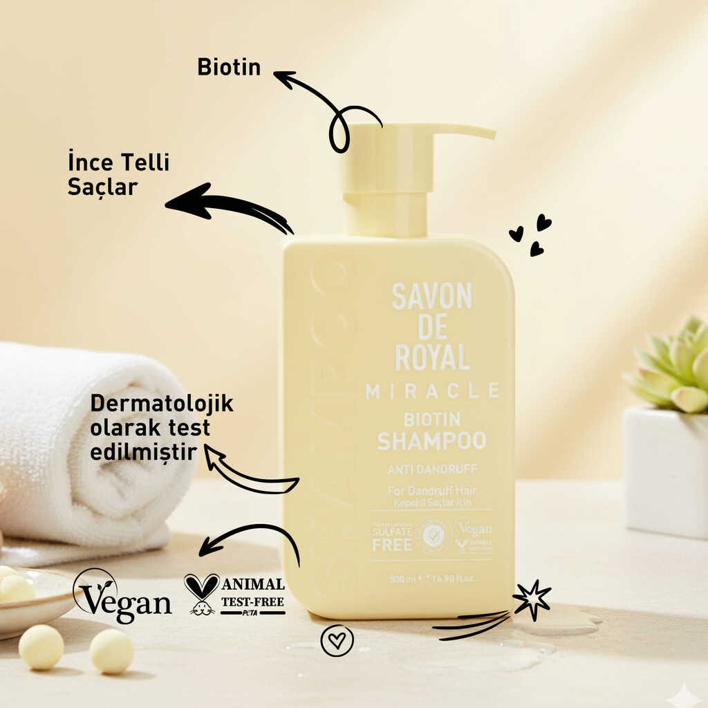 Miracle Biotin İçeren - Aşırı İşlem Görmüş Saçlar İçin Onarım Etkili Şampuan 500 ml - Görsel 3